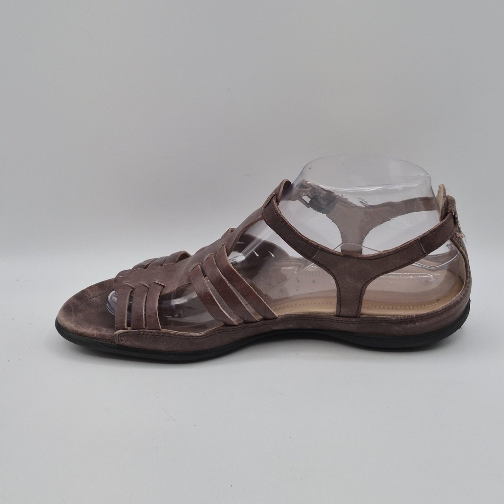 ECCO Sandals Womens Size 8 EU 39 Brown Nubuck Gladiator Strappy Buckle Comfort - Picture 12 of 13